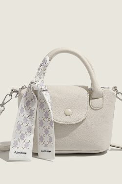 2024 Trendy Summer Small Crossbody Bags for Women, Versatile Korean-Style Textured Scarf Tote Bucket Bags