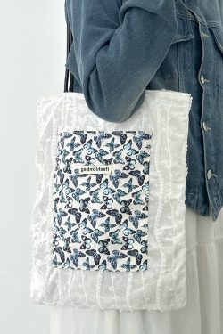 2024 Women’s Large Capacity Butterfly Lace Shoulder Tote Bag - Versatile Niche Handbag for Everyday Style