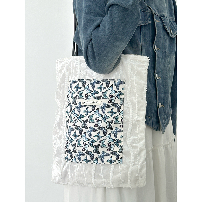 2024 Women’s Large Capacity Butterfly Lace Shoulder Tote Bag - Versatile Niche Handbag for Everyday Style 2024 Women’s Large Capacity Butterfly Lace Shoulder Tote Bag - Versatile Niche Handbag for Everyday Style