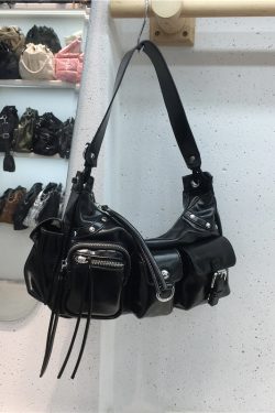 2024 Women's Multi-Pocket Rivet Tote Bag - Hot Girl Underarm Motorcycle Style Shoulder Crossbody Bag