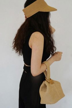 2024 Women's Straw Woven Bag, Handheld & Crossbody, Versatile Simple Design, Trendy Korean Style