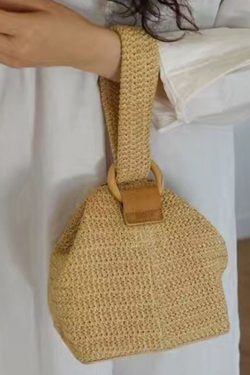 2024 Women's Straw Woven Bag, Handheld & Crossbody, Versatile Simple Design, Trendy Korean Style
