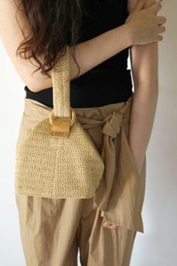 2024 Women's Straw Woven Bag, Handheld & Crossbody, Versatile Simple Design, Trendy Korean Style