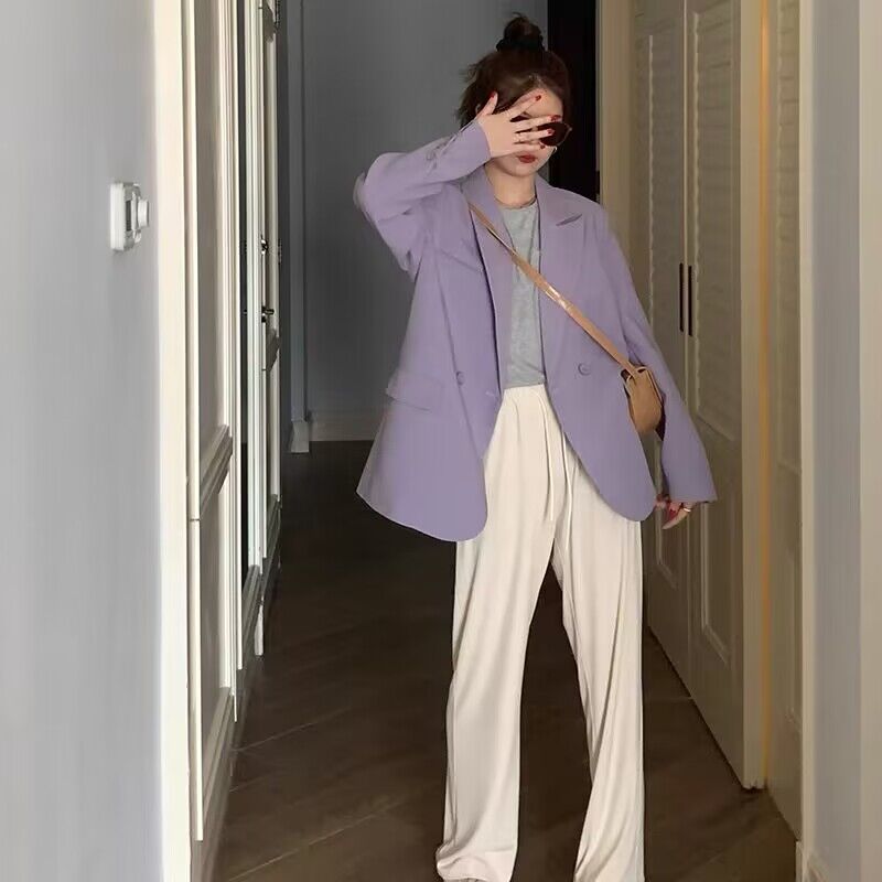 2025 Autumn Women's Oversized Black Suit Jacket, Casual Loose Blazer, Slimming Design for Stylish Fall Looks 2025 Autumn Women's Oversized Black Suit Jacket, Casual Loose Blazer, Slimming Design for Stylish Fall Looks