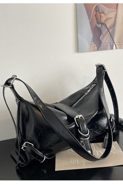 2025 Black Soft Leather Large Capacity Casual Tote Bag for Women - Korean Style Fashion Shoulder and Crossbody Bag