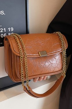 2025 High-End Textured Chain Shoulder Crossbody Bag for Women - Fashionable Commuting Underarm Style