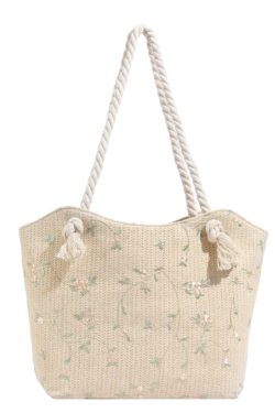 2025 Large Capacity Woven Straw Tote Bag for Women - Stylish Summer Shoulder Bag, Versatile Commuter Design with Rope Detail