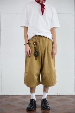 2025 Men's Seven-Point Pants - Casual Wide-Leg Workwear, Loose Fit Draping Shorts for Versatile Everyday Style