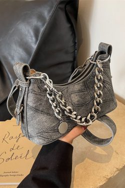 2025 New Model Patchwork Small Bag for Women - Stylish Versatile Chain Underarm Shoulder Crossbody Bag