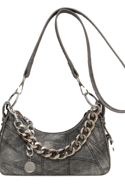 2025 New Model Patchwork Small Bag for Women - Stylish Versatile Chain Underarm Shoulder Crossbody Bag