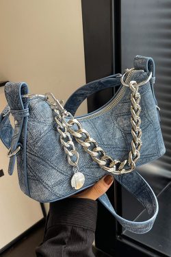 2025 New Model Patchwork Small Bag for Women - Stylish Versatile Chain Underarm Shoulder Crossbody Bag