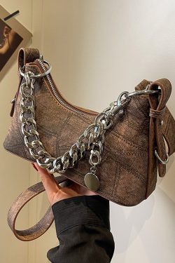 2025 New Model Patchwork Small Bag for Women - Stylish Versatile Chain Underarm Shoulder Crossbody Bag