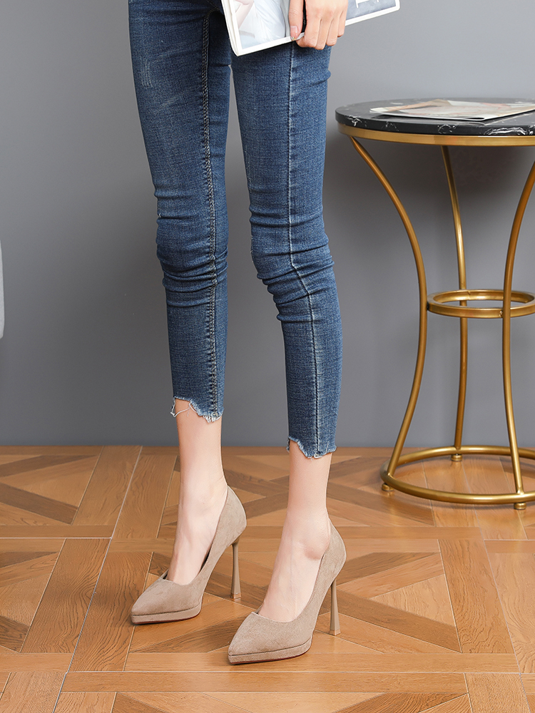 2025 New Spring Women's Suede High Heels, Versatile Waterproof Pointed Toe Shoes for Work, Sexy Thin Heels 2025 New Spring Women's Suede High Heels, Versatile Waterproof Pointed Toe Shoes for Work, Sexy Thin Heels