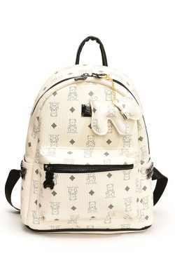 2025 New Women's Mini Backpack - Double Shoulder Design, Versatile Small Bag with Cute Maiduo Bear Print