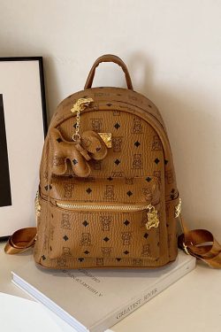 2025 New Women's Mini Backpack - Double Shoulder Design, Versatile Small Bag with Cute Maiduo Bear Print