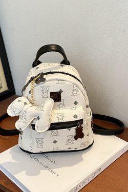 2025 New Women's Mini Backpack - Double Shoulder Design, Versatile Small Bag with Cute Maiduo Bear Print