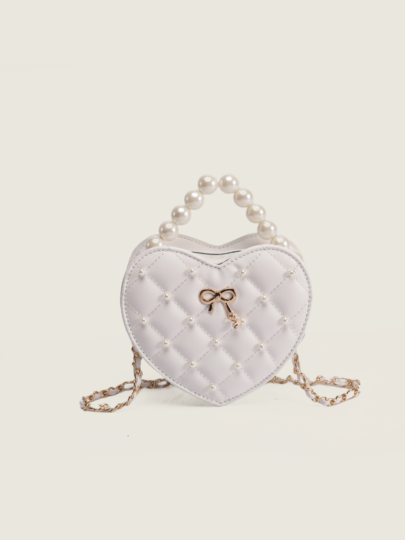 2025 Pearl Heart Mini Crossbody Bag - Niche Lolita Style with Chanel-Inspired Chain Shoulder Strap 2025 Pearl Heart Mini Crossbody Bag - Niche Lolita Style with Chanel-Inspired Chain Shoulder Strap