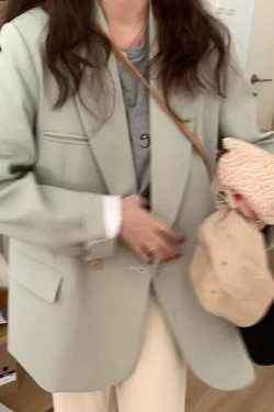 2025 Spring Oversized Black Blazer for Women, Casual Loose Fit Slimming Suit, Trendy High-End Jacket