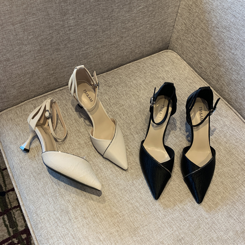 2025 Spring Women's Elegant Rhinestone One-Strap High Heels, Slimming Pointed Toe Design, Sexy Shallow Mouth Flats 2025 Spring Women's Elegant Rhinestone One-Strap High Heels, Slimming Pointed Toe Design, Sexy Shallow Mouth Flats