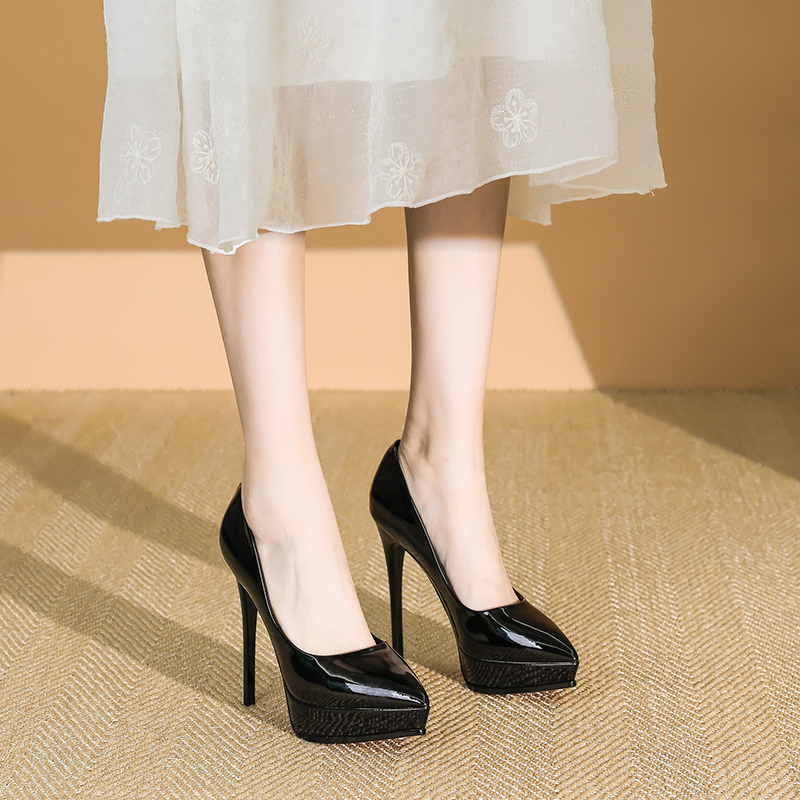 2025 Spring Women's Fashionable Stiletto High Heels 12CM Waterproof Platform Shoes for Elegant Style 2025 Spring Women's Fashionable Stiletto High Heels 12CM Waterproof Platform Shoes for Elegant Style