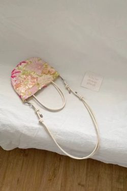 2025 Spring Women's Floral Embroidered Sequin Tote Bag, Casual Large Capacity Crossbody Bag, Versatile Fashion Accessory