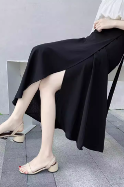 2025 Summer A-Line Floral Beach Skirt for Curvy Hips & Thighs - Irregular Long Design, Perfect for Boho and Y2K Styles