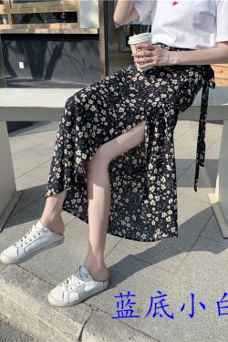 2025 Summer A-Line Floral Beach Skirt for Curvy Hips & Thighs - Irregular Long Design, Perfect for Boho and Y2K Styles