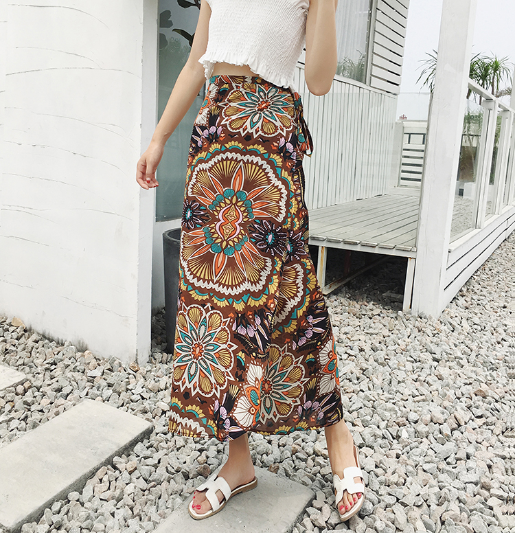 2025 Summer A-Line Floral Beach Skirt for Curvy Hips & Thighs - Irregular Long Design, Perfect for Boho and Y2K Styles 2025 Summer A-Line Floral Beach Skirt for Curvy Hips & Thighs - Irregular Long Design, Perfect for Boho and Y2K Styles