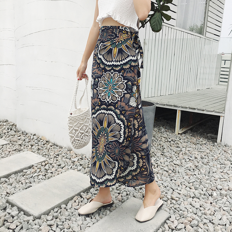 2025 Summer A-Line Floral Beach Skirt for Curvy Hips & Thighs - Irregular Long Design, Perfect for Boho and Y2K Styles 2025 Summer A-Line Floral Beach Skirt for Curvy Hips & Thighs - Irregular Long Design, Perfect for Boho and Y2K Styles