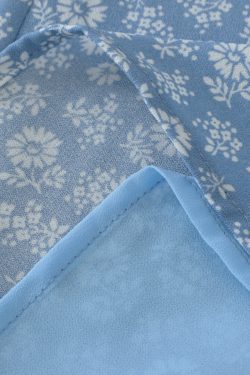 2025 Summer Blue Floral Dress for Petite Women - French-Style Vacation Short Dress