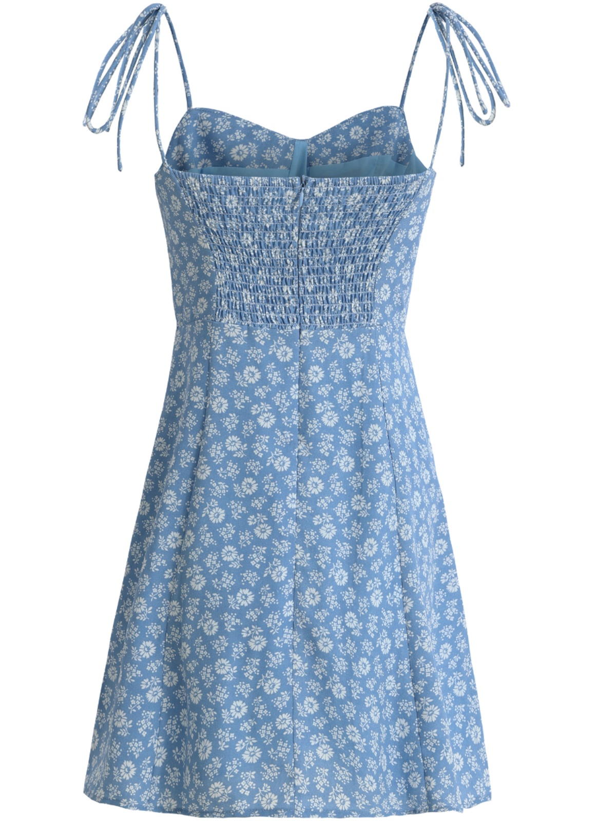 2025 Summer Blue Floral Dress for Petite Women - French-Style Vacation Short Dress 2025 Summer Blue Floral Dress for Petite Women - French-Style Vacation Short Dress