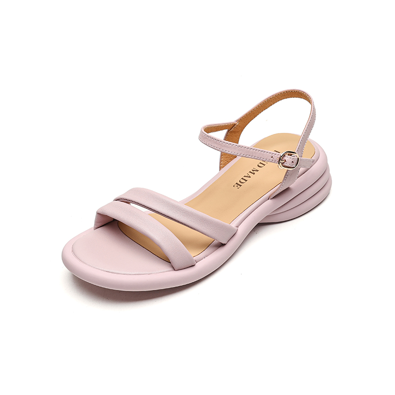 2025 Summer Genuine Leather Backless Mid-Heel Open-Toe Sandals for Women with One-Strip Buckle - Comfortable Chic Style 2025 Summer Genuine Leather Backless Mid-Heel Open-Toe Sandals for Women with One-Strip Buckle - Comfortable Chic Style