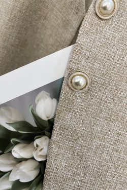 2025 Summer Off-White Women's Vintage High-End Short Suit Jacket - Chic 90s Inspired Design