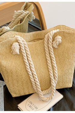 2025 Summer Straw Woven Shoulder Bag for Women - Large Capacity High-Quality Commuting Tote, Trendy Niche Design