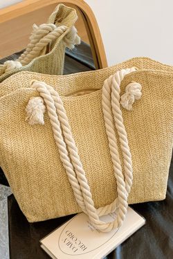 2025 Summer Straw Woven Shoulder Bag for Women - Large Capacity High-Quality Commuting Tote, Trendy Niche Design