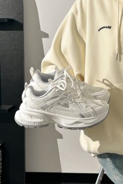 2025 Summer Unisex Height-Increasing Mesh Sports Shoes - Breathable White Dad Sneakers for Couples