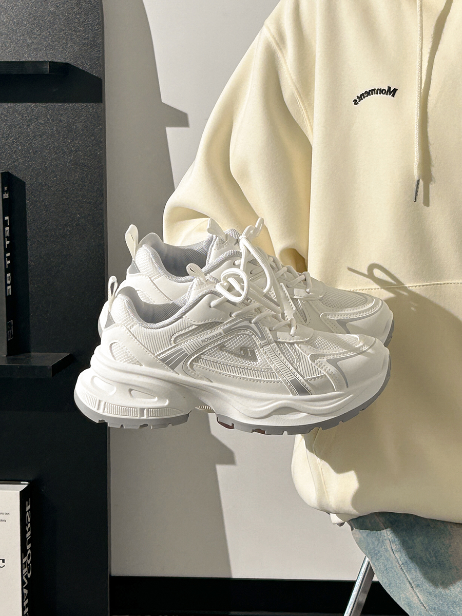 2025 Summer Unisex Height-Increasing Mesh Sports Shoes - Breathable White Dad Sneakers for Couples 2025 Summer Unisex Height-Increasing Mesh Sports Shoes - Breathable White Dad Sneakers for Couples