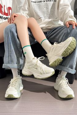 2025 Summer Unisex Height-Increasing Mesh Sports Shoes - Breathable White Dad Sneakers for Couples