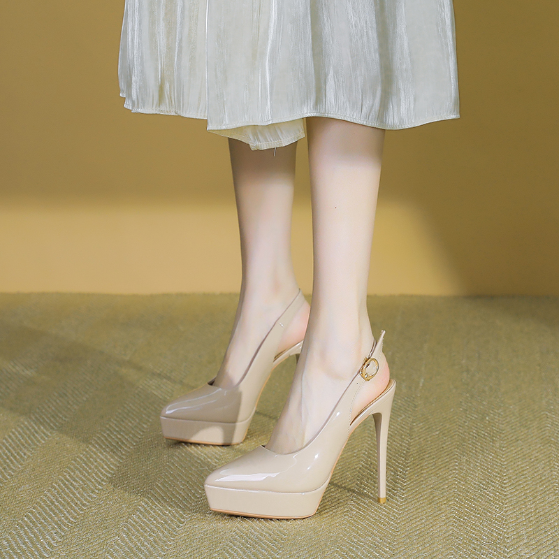 2025 Summer Women's Closed-Toe High Heels, One-Strap Buckle Sandals, 12CM Ultra High Waterproof Platform Shoes 2025 Summer Women's Closed-Toe High Heels, One-Strap Buckle Sandals, 12CM Ultra High Waterproof Platform Shoes