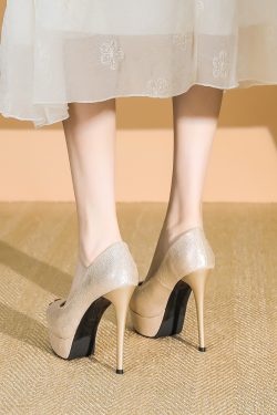 2025 Summer Women's High Heels Peep Toe Stiletto Platform Shoes - Sexy 12CM Waterproof Party Footwear