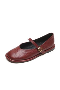 2025 Summer Women's Lambskin Mary Jane Flats - Round Toe, Shallow Mouth, Large Size 41-43, Trendy Casual Footwear