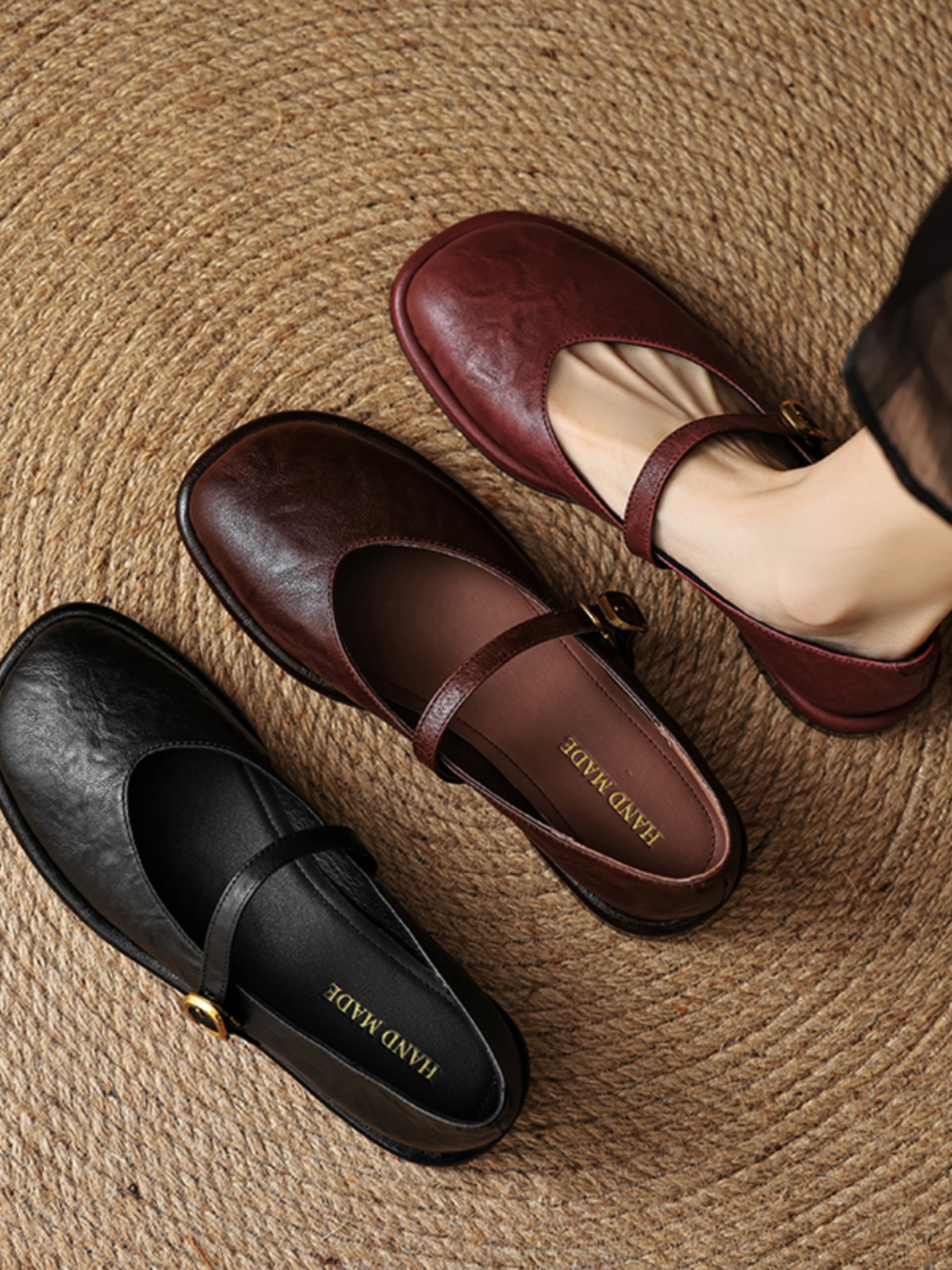 2025 Summer Women's Lambskin Mary Jane Flats - Round Toe, Shallow Mouth, Large Size 41-43, Trendy Casual Footwear 2025 Summer Women's Lambskin Mary Jane Flats - Round Toe, Shallow Mouth, Large Size 41-43, Trendy Casual Footwear