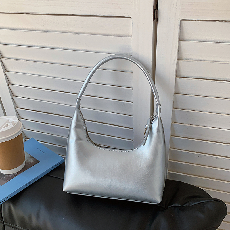 2025 Summer Women's Silver French-Style Baguette Shoulder Bag - Versatile High-End Niche Underarm Bag 2025 Summer Women's Silver French-Style Baguette Shoulder Bag - Versatile High-End Niche Underarm Bag
