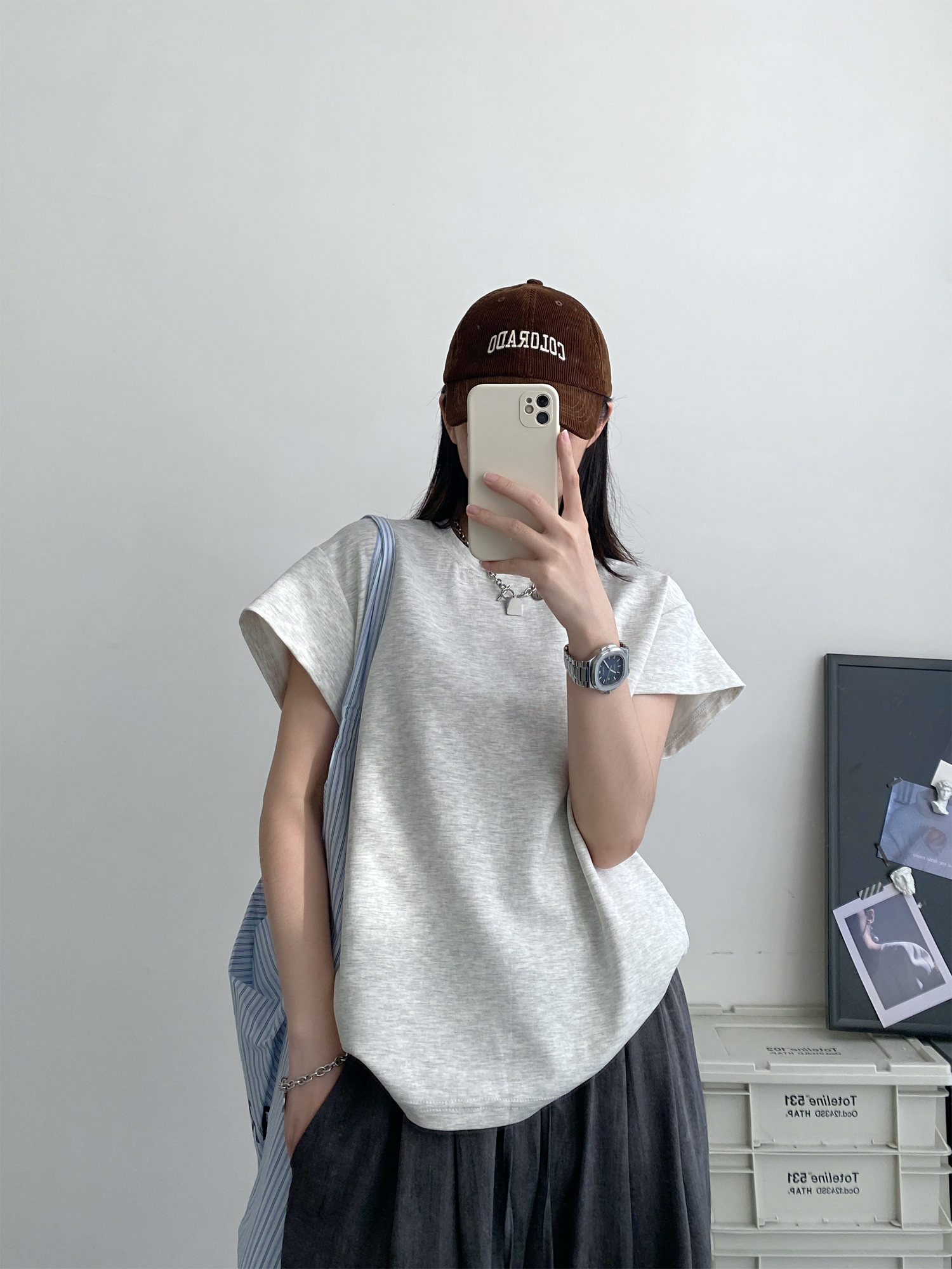 2025 Summer Women's Solid Color Short Sleeve T-Shirt with Small Flying Sleeves - Trendy Loose Slimming American Style 2025 Summer Women's Solid Color Short Sleeve T-Shirt with Small Flying Sleeves - Trendy Loose Slimming American Style