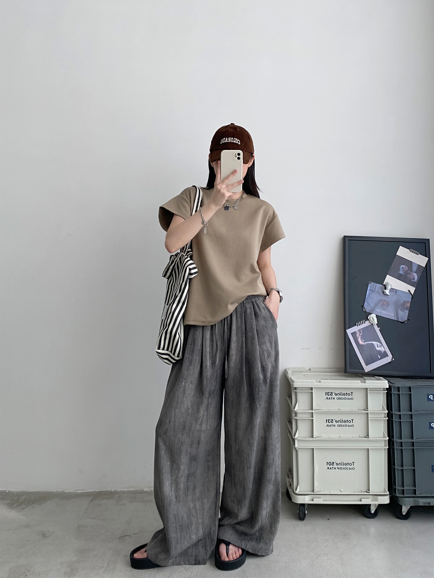 2025 Summer Women's Solid Color Short Sleeve T-Shirt with Small Flying Sleeves - Trendy Loose Slimming American Style 2025 Summer Women's Solid Color Short Sleeve T-Shirt with Small Flying Sleeves - Trendy Loose Slimming American Style