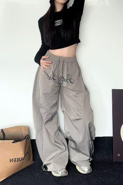 2025 Women's American Style Wide-Leg Cargo Pants, Loose Pleated Curved Knife Design, Casual Sports Jazz Dance Trousers