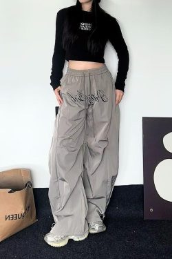 2025 Women's American Style Wide-Leg Cargo Pants, Loose Pleated Curved Knife Design, Casual Sports Jazz Dance Trousers