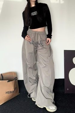 2025 Women's American Style Wide-Leg Cargo Pants, Loose Pleated Curved Knife Design, Casual Sports Jazz Dance Trousers