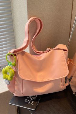 2025 Women's Canvas Single Shoulder Bag - Casual Korean Style Crossbody for College Commuting - Fresh Look