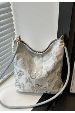 2025 Women's Chinese-Style Bucket Bag - Versatile Casual Shoulder Bag with Large Capacity for Commuting and Everyday Use